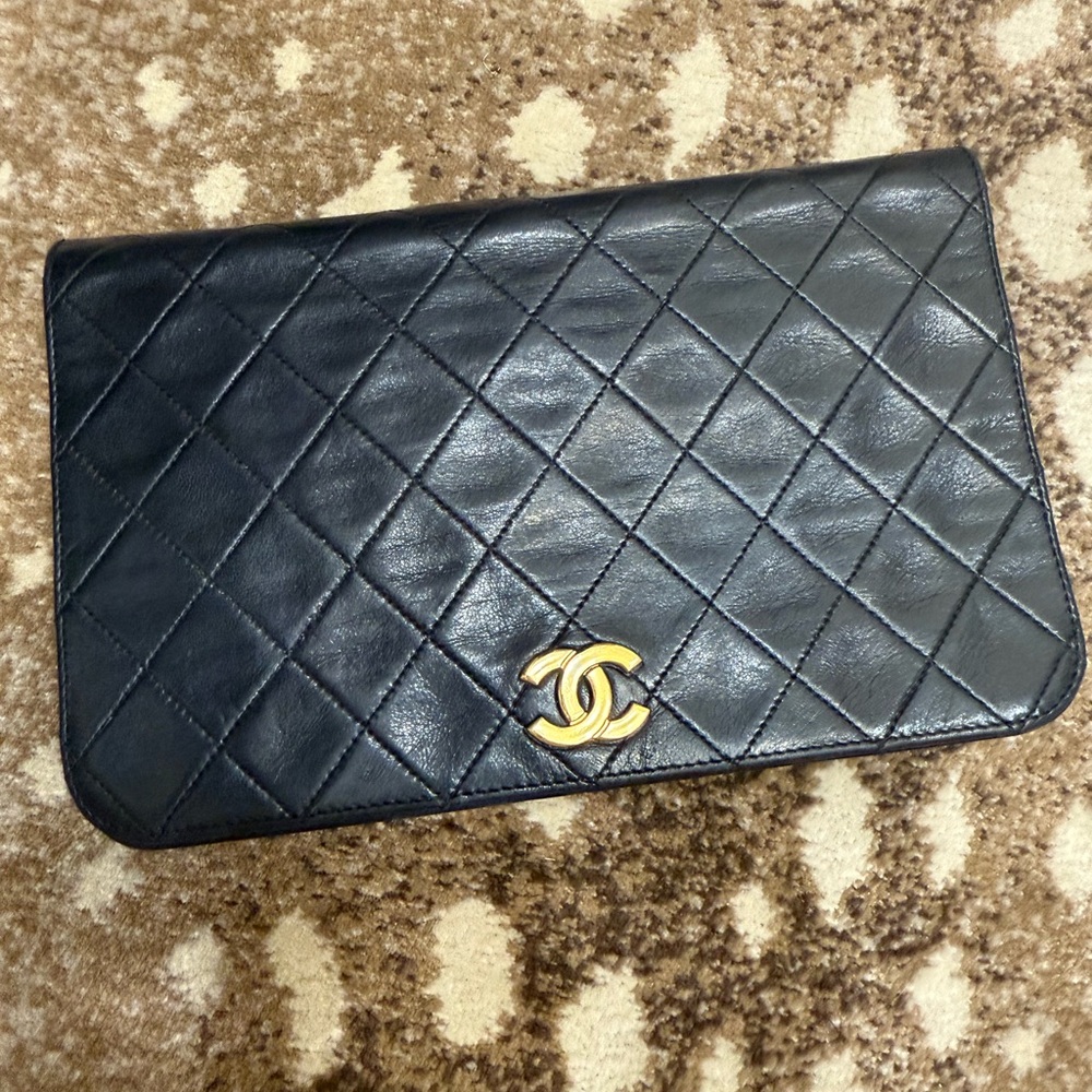 CHANEL Black Quilted Leather WOC